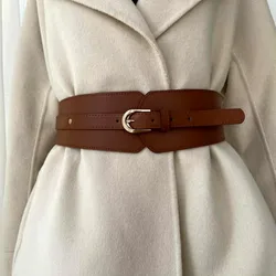 Vintage High - Quality Adjustable Women's Leather Corset Belt (Brown)