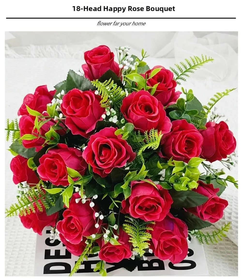 18 Köpfe Echte Glückliche Blumen in 8 Farben für Fotografie, Geschenk zum Valentinstag, Mini-Kristallgras-Bouquet – Detail 13