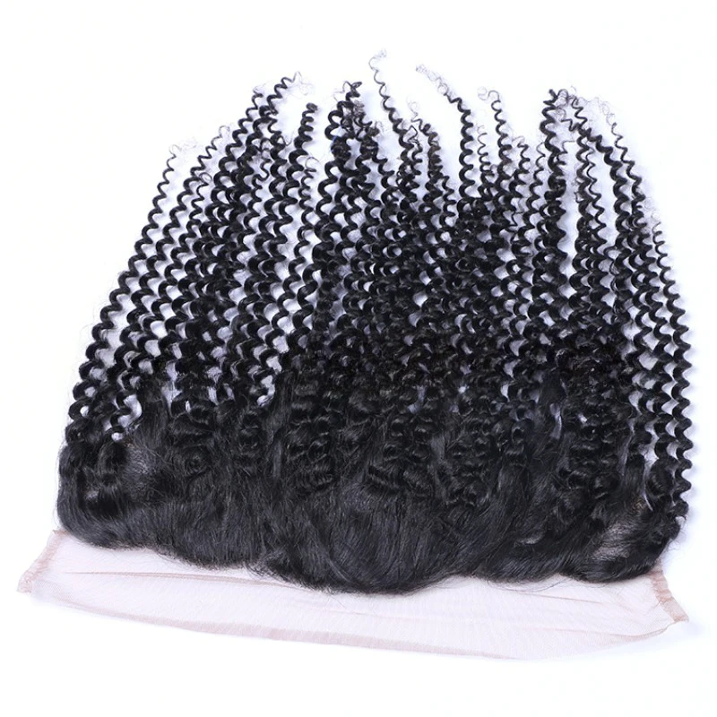 Afro Kinky Curly 13x4 Lace Frontal Closure Human Hair Soft and Silky Baby Hair Brazilian Remy Transparent Lace Frontal