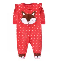 Newborn Infant Baby Girl Rompers 2024 Winter Autumn Warm Micro Fleece Animal Sleepsuit Animal Overall Babe Jumpsuits 0-12 Months 6