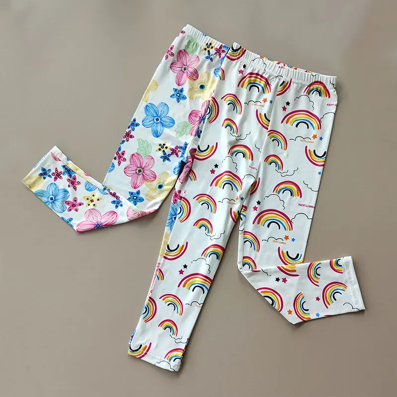 Girls Leggings Kids Casual Floral Pencil Pants Skinny Trousers Teenage Child clothing, girl leggings,girl skirt trousers