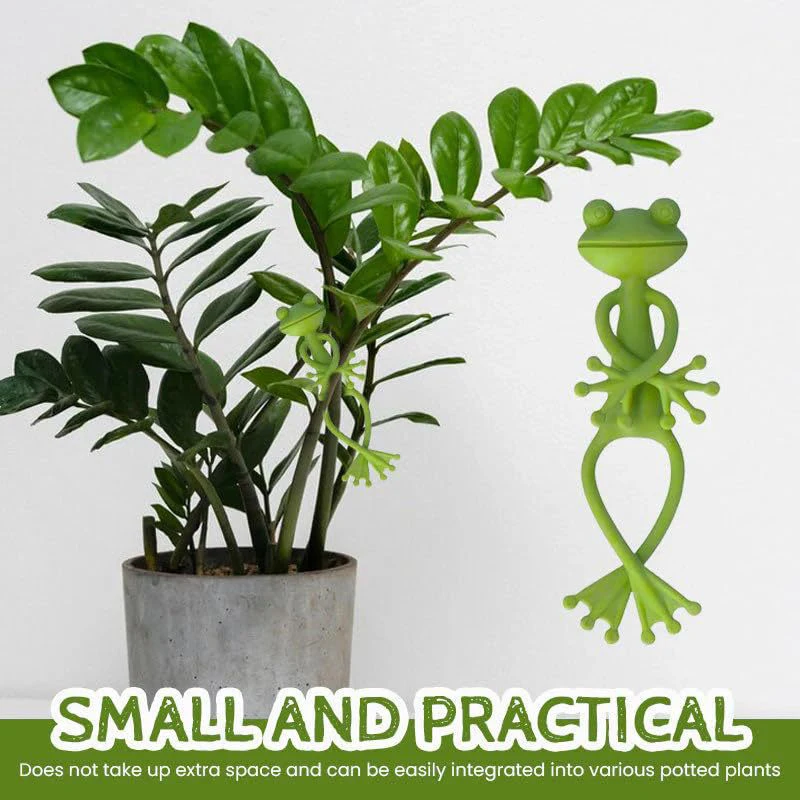 Frog Plant Stand Cute Frog Flower Pot Hugger Plant Climbing Fixture Clips Garden Climbing Branch & Planter Stake Decor