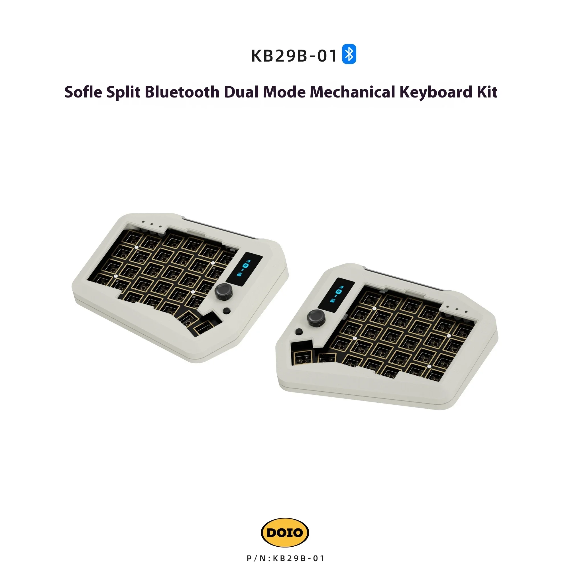 Doio KB29B-01 Sofle Split Mechanical Keyboard Dual Mode With Two 