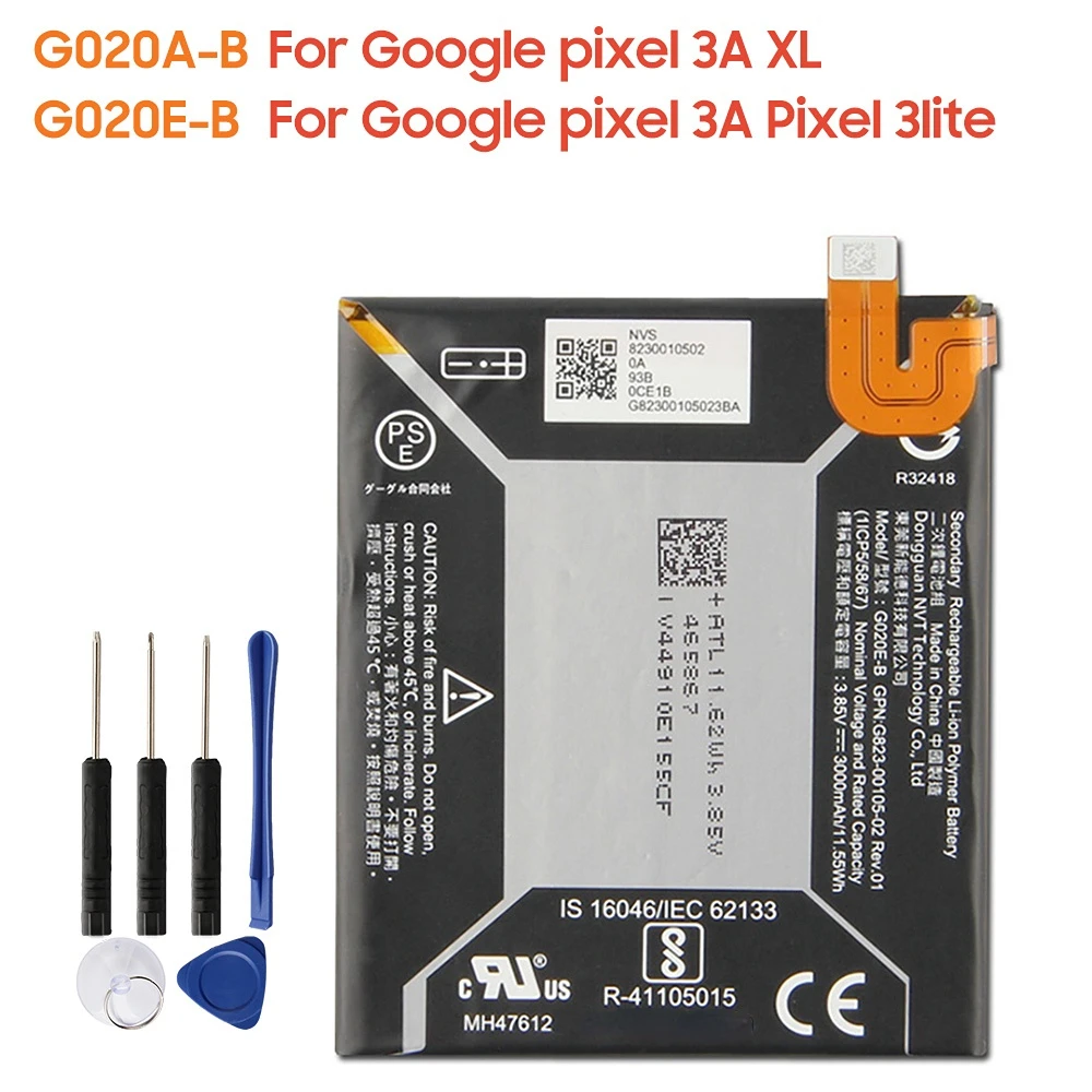 

Replacement Battery G020A-B G020E-B For Google pixel 3A XL Pixel 3A Pixel 3Lite Rechargeable Battery