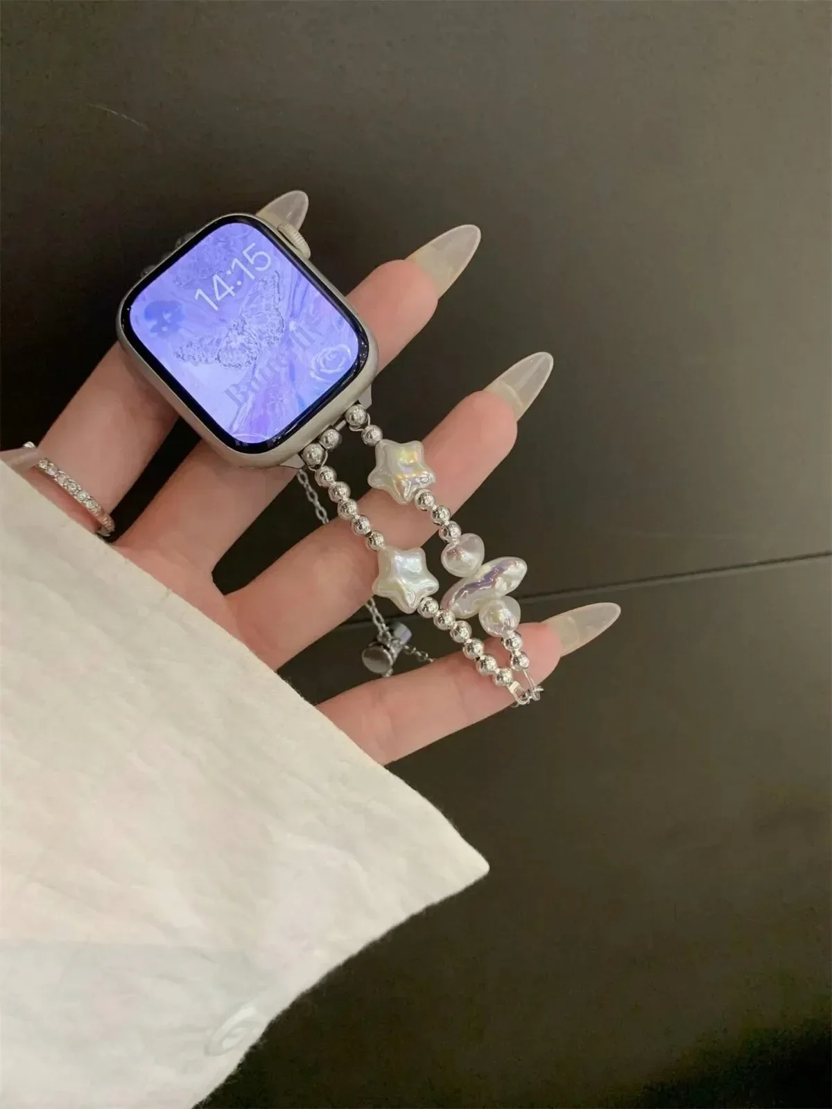 Bracelet de montre à bijoux pour iWatch Ultra 2 Series 10/9/8/7/6/5 Bracelet de montre tendance 42/44/45/46/49 mm 38/40/41 mm_voghion.com