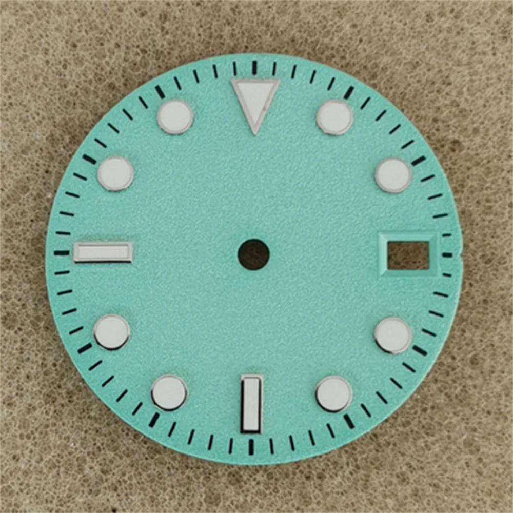28.5mm Frosted Dial Light Blue/White/Green No Watch Face for NH35/nh36/4R/7S Movement watch dial accessories,watch face accessories