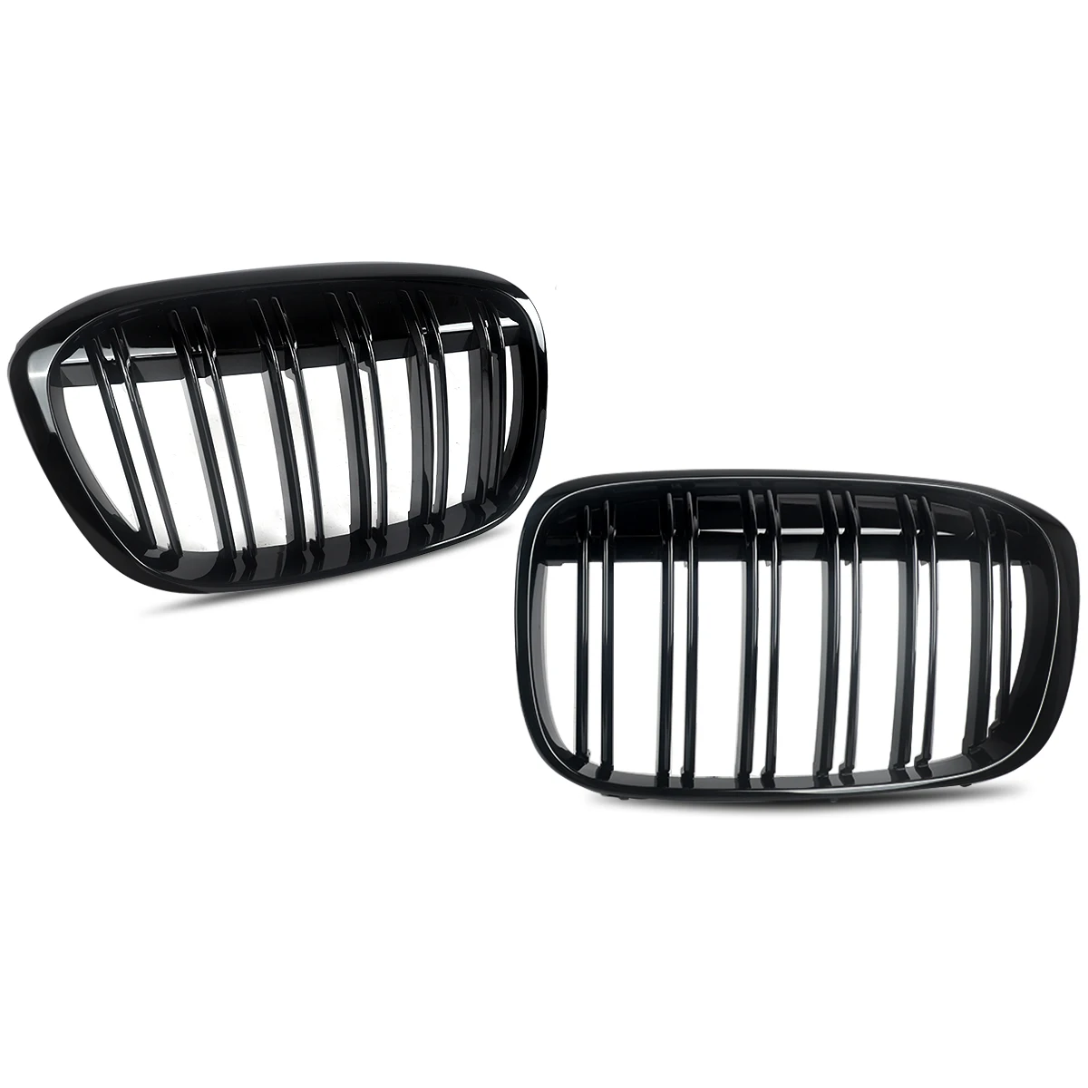 MAGICKIT Front Kidney Hood Grille Grill for BMW X1 F48 F49 2016 2017 2018 2019 Centre Grill Glossy Black Accessories