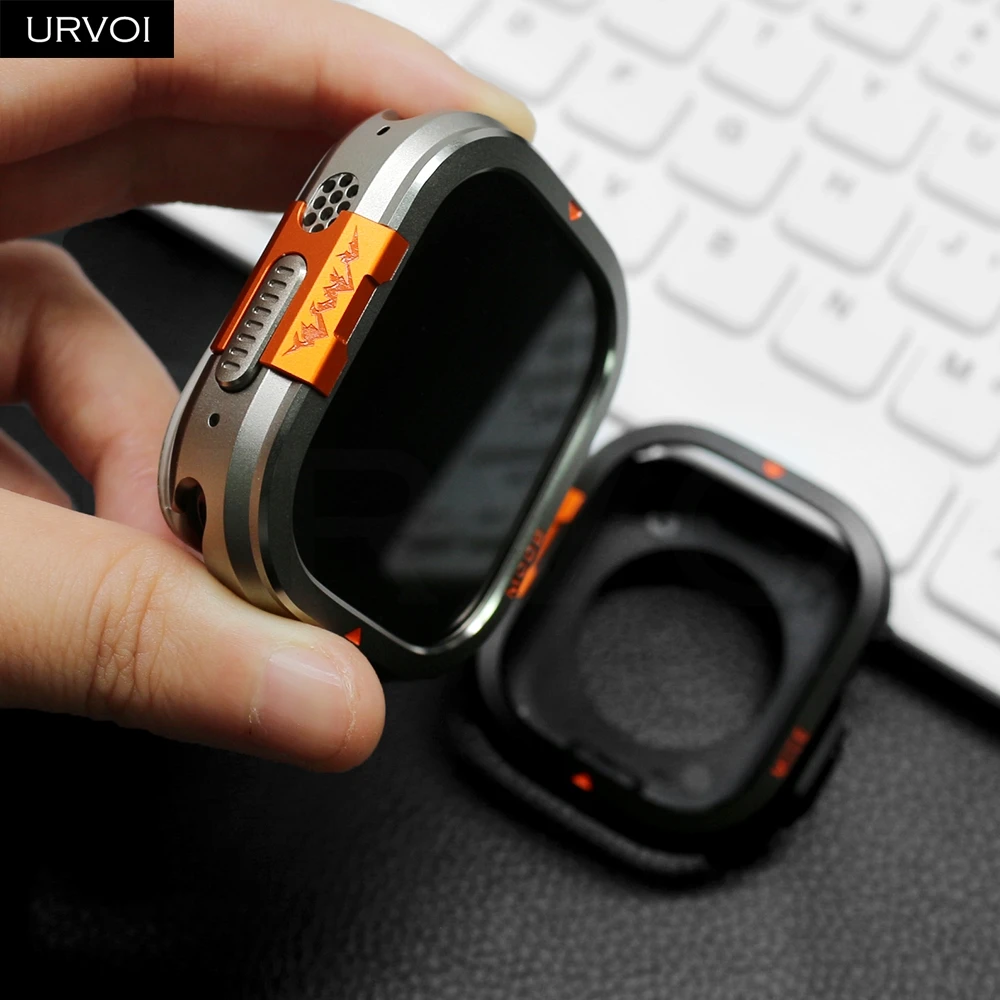 URVOI Alpine Case: Premium Metal Alloy Hard Bumper for Ultimate Protection in Natural Black