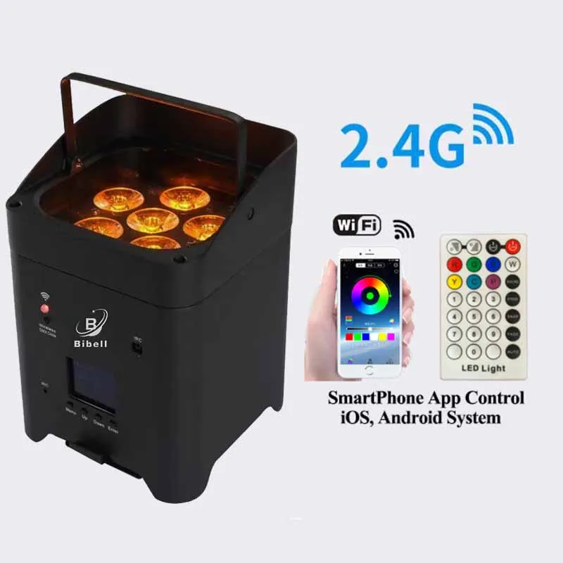 No Tax Flight case 8pcs 6x18W Wireless Battery Powered Par Light RGBWAUV 6IN1 Remote Wifi Portable LED Stage Effect Light bag 4