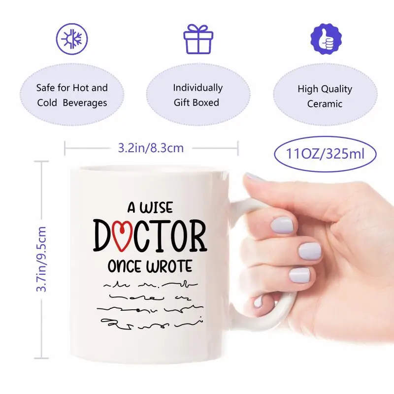세라믹 커피 컵, 와이즈 닥터 한 번 쓴 물컵, 여름 겨울 음료 용기, 가정 주방 용품, 생일 선물, 11 온스