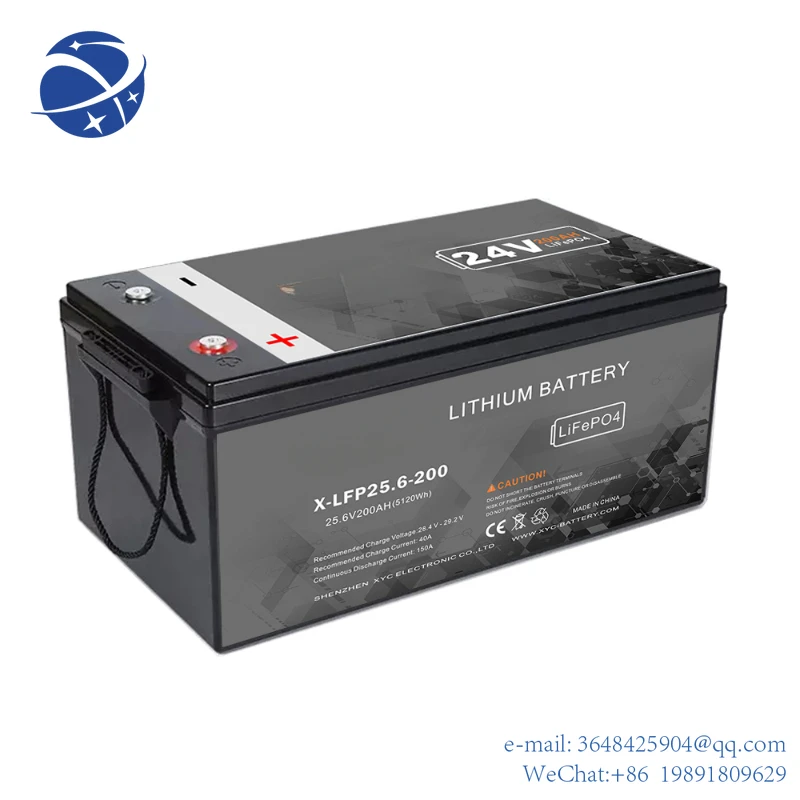 

YYHC Solar Battery Lithium Ion 12V 24V 200Ah 300Ah 400Ah Rechargeable Lithium Ion Battery Deep Cycle 24V 200 Ah For RV Car