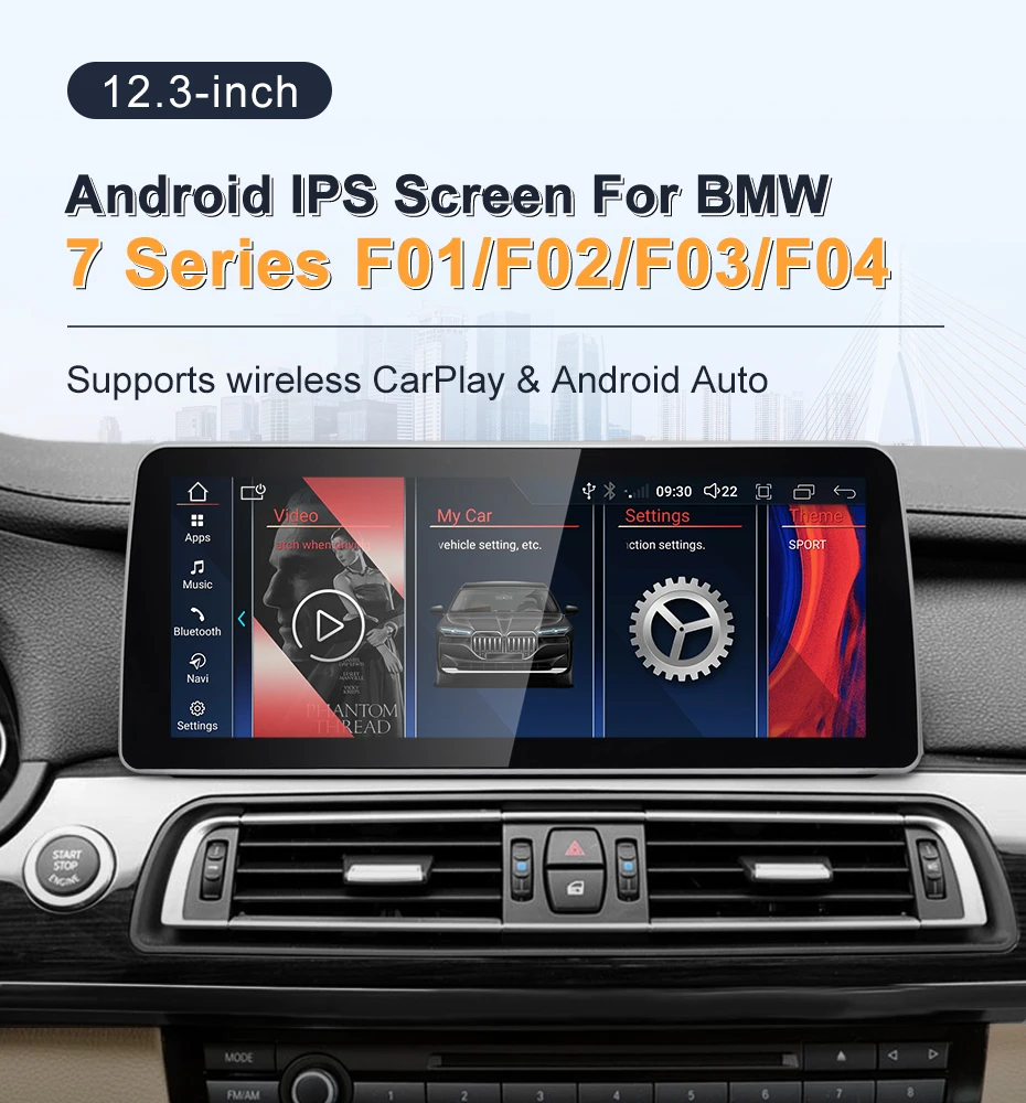 New ID6 ID7 ID8 UI 12.3inc Android System Wireless Carplay AUTO For BMW 7Series