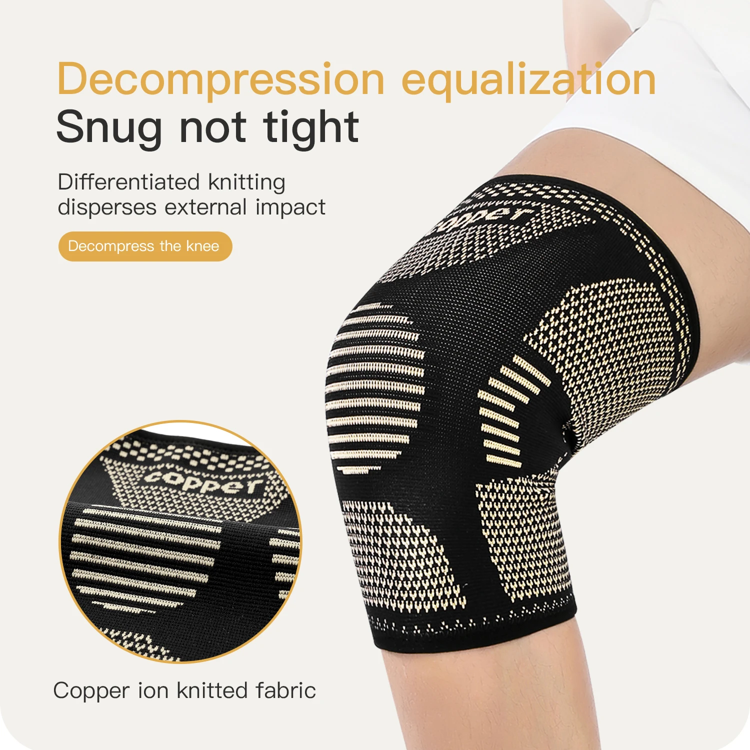 1/2 PC Copper Knee Brace Arthritis Pain Support-Copper Knee Sleeve for knee pain Compression sleeve for Sports Knee Pain Relief