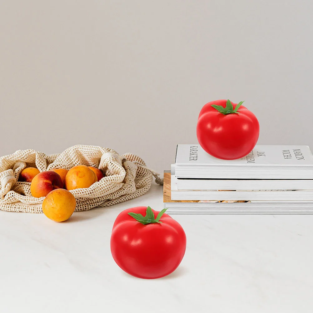 6 Pcs Imitation Tomato Faux Greenery Tomatoes Kitchen Decoration Props Fake Vegetable Models Artificial Pops Plastic Foam Nurse