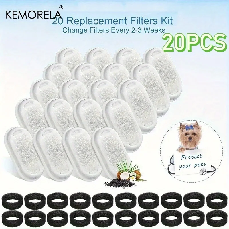 Description Picture 5 of itemKEMORELA 20PCS Cat Water Fountain Activated Carbon Sponge Filters for Stainless Steel Water Dispenser Pet Care Accessory