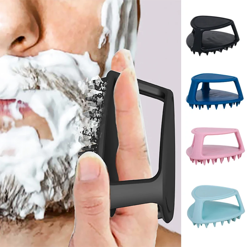 

Soft Silicone Body Scrubber Handheld Shower Beard Cleaning Brush Gentle Face Body Exfoliating Exfoliating Promote Beard Growth