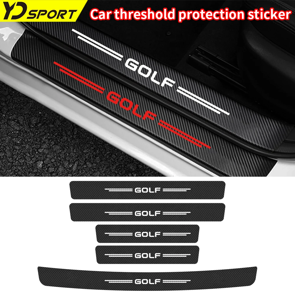 

Car Door Threshold Scuff Plate Carbon Fiber Sill Protector Sticker For VW GOLF MK3 MK4 MK5 Trunk Bumper Strips Auto Accessories
