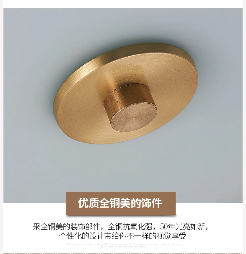 Nordic Modern Copper LED Ceiling Light - image 13
