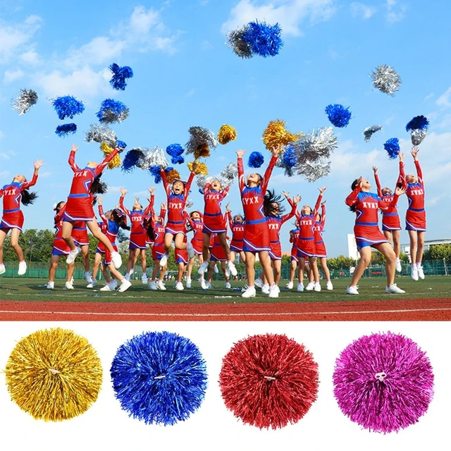 14 inch Cheerleader pom poms Cheerleading Red Siliver Cheer pom