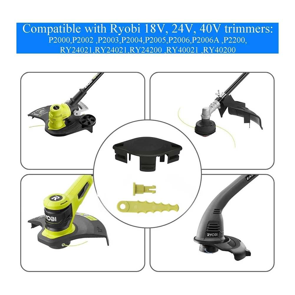 heavy duty gardening gloves ACFHRL2 Bladed Trimmer Head 8 Quickload Blades Spool Line Spool Cap Trimmer Head For Ryobi P2006A String Trimmer Accessories electric string trimmer