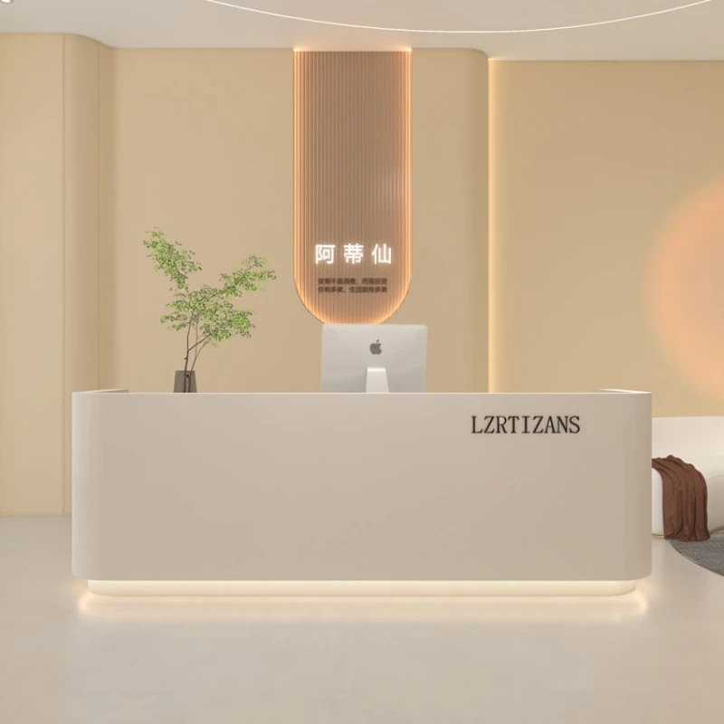 Register Service Reception Desks Front Cash Luxury Checkout Shop Reception Desks European Mostrador Recepcion Salon Furniture self service windowsystem screen payment card self checkout cash self service kiosk