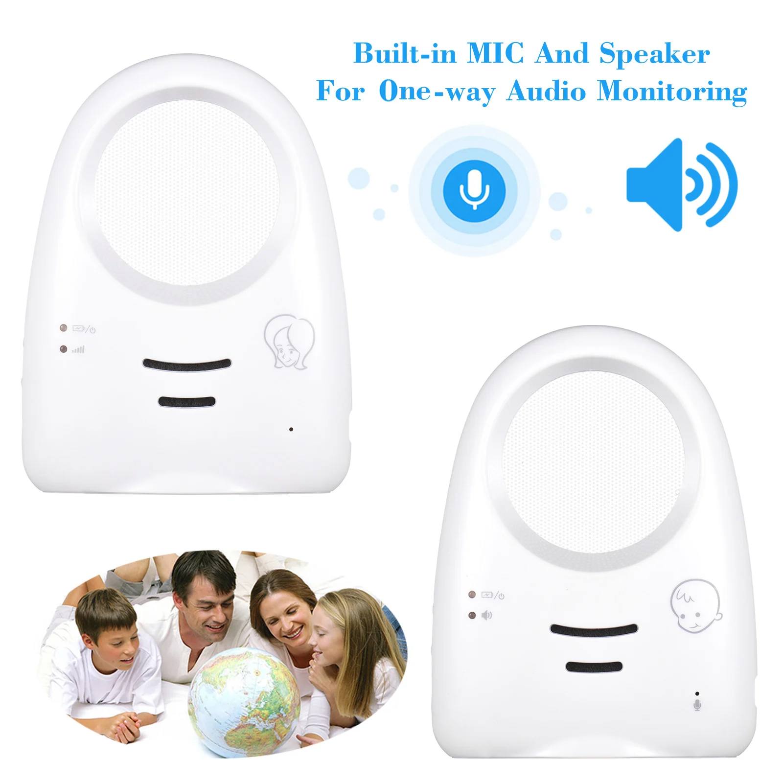 Wireless Digital Audio Baby Monitor 2.4GHz Portable One-Way Talk Baby Cry Detector