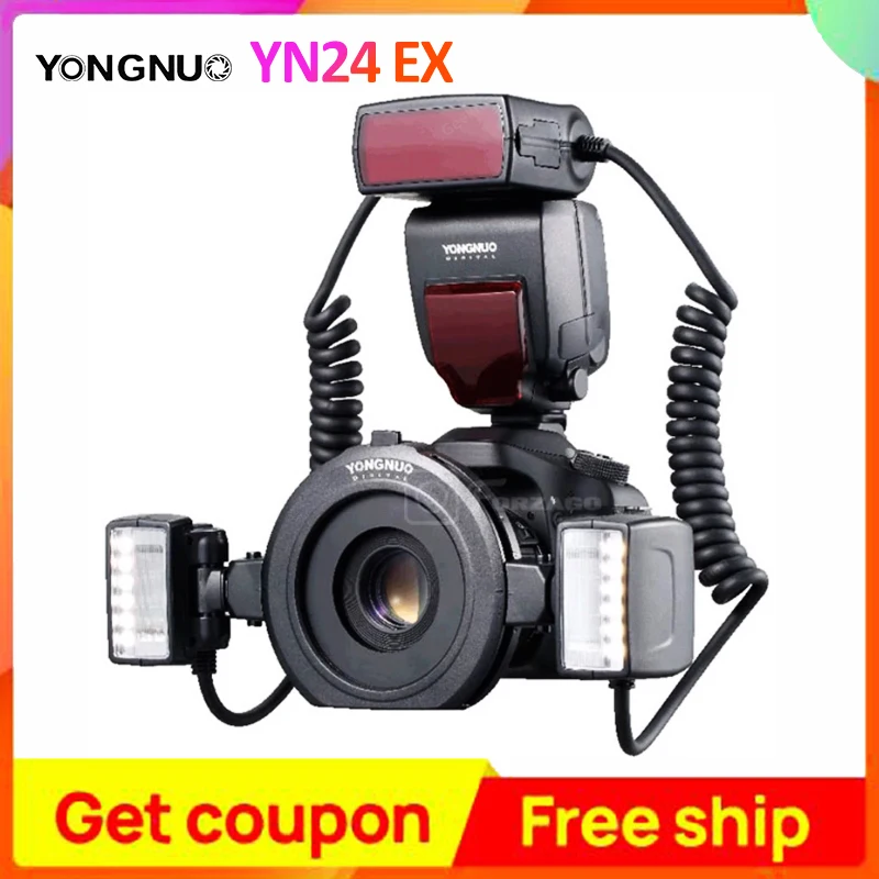 Yongnuo YN24 EX YN24EX E TTL Twin Lite Macro Flash Ring Flash Speedlite