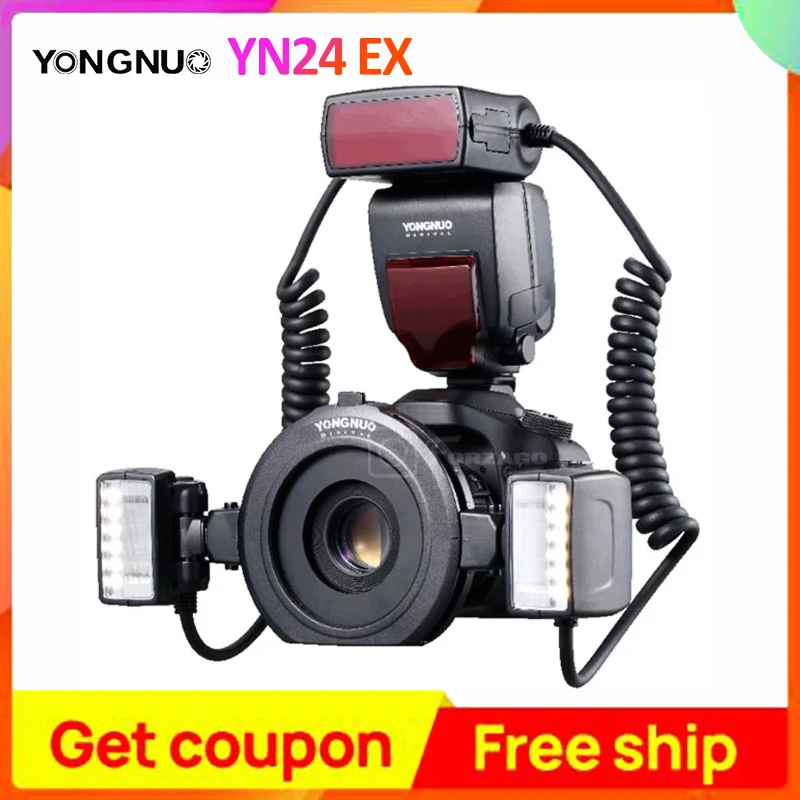 Yongnuo YN24 EX YN24EX E TTL Twin Lite Macro Flash Ring Flash Speedlite
