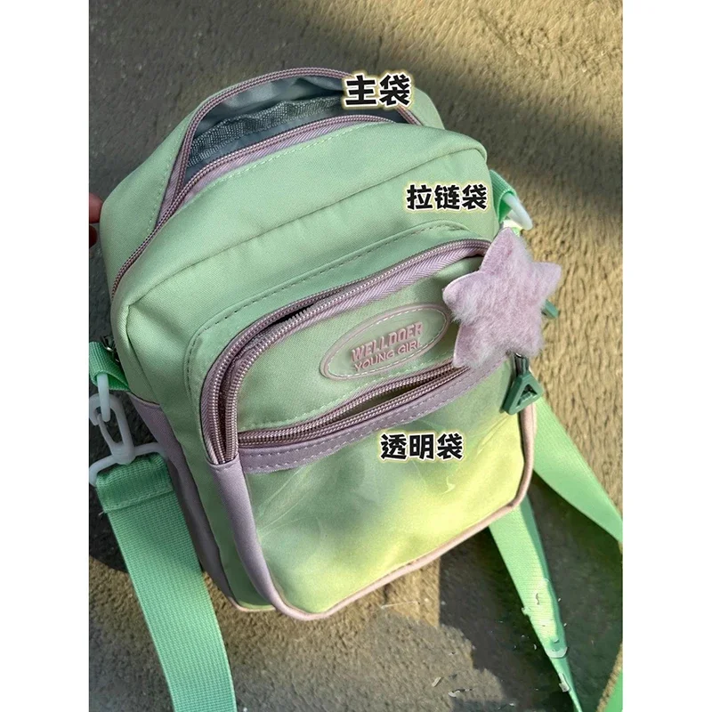 Kawaii Women Ita Bags Fashion Patchwork Nylon DIY Badge Crossbody Shoulder Bags Harajuku Casual Subculture Bolso Mujer