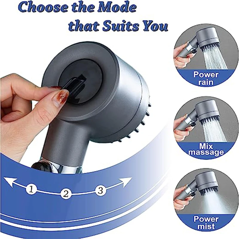 3 Modes Shower Head High Pressure Portable Filter Rainfall Faucet Tap Bathroom Bath Home Innovative Accessories