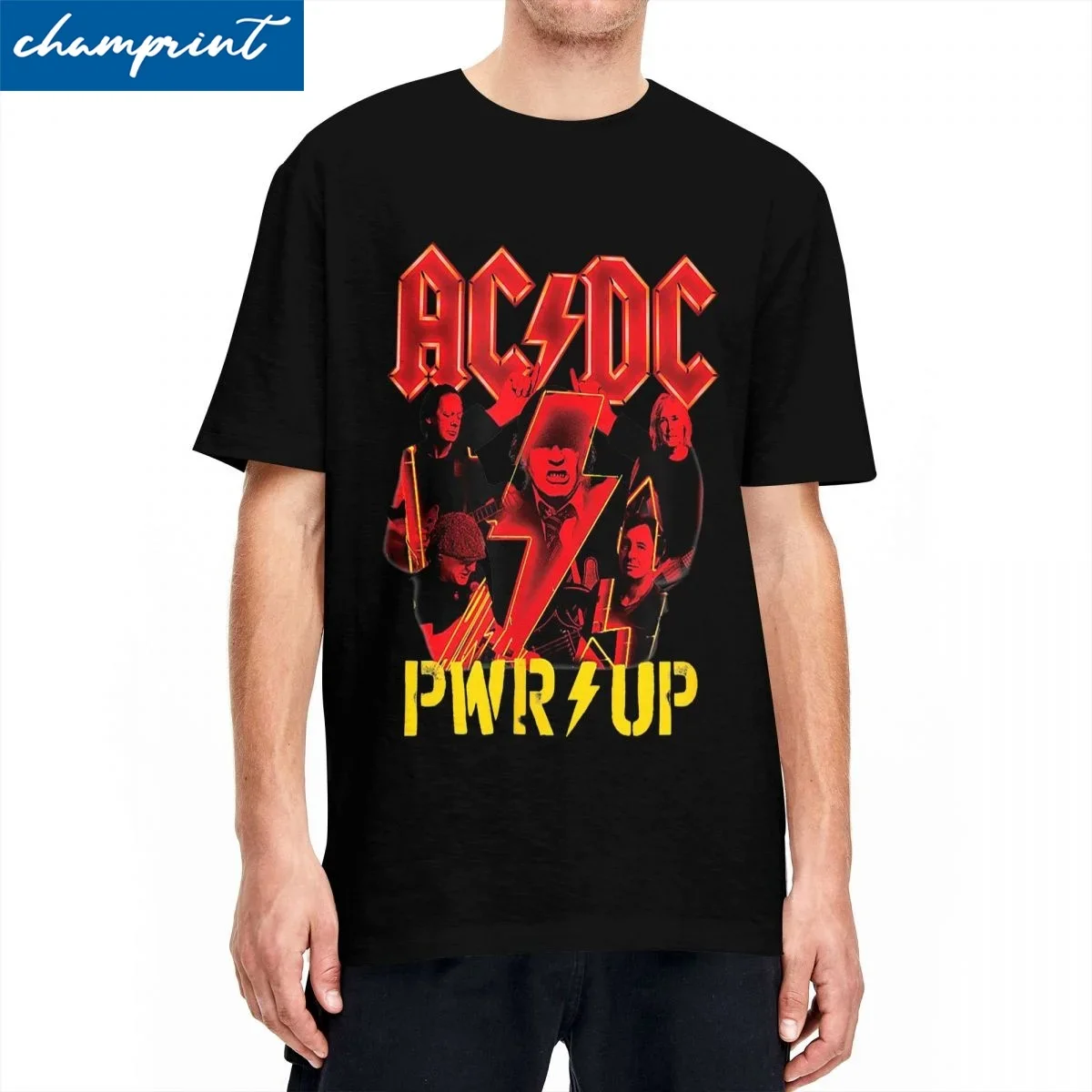 

Men Women's AC DC Band PWR UP T Shirt Cotton Clothing Creative Short Sleeve Round Collar Tee Shirt Plus Size T-Shirt