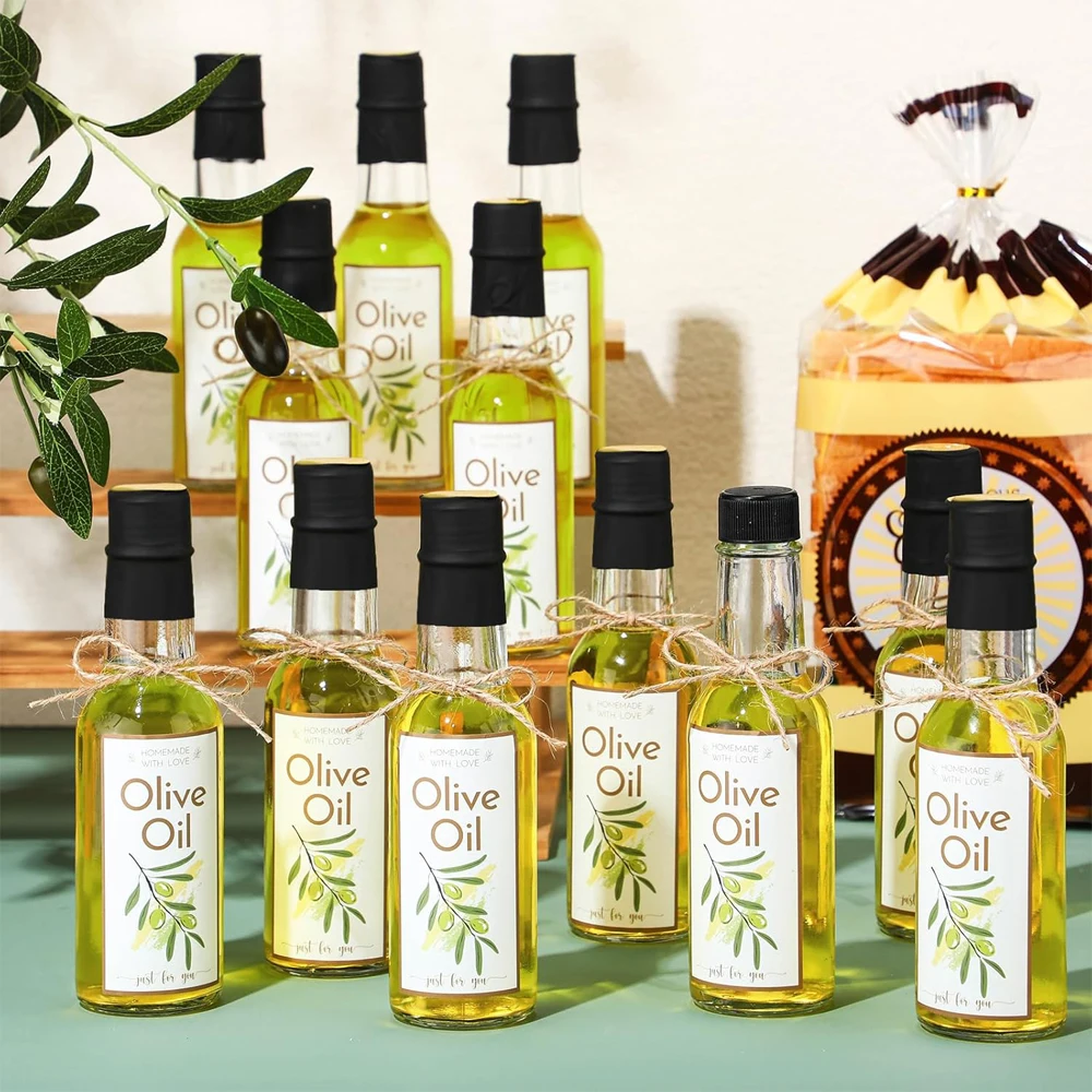 5oz Homemade Olive Oil Bottles 150ml Hot Sauce Glass Bottles with Leak Proof Screw Cap, Funnel, Clear Oil Bottle for Storing 4