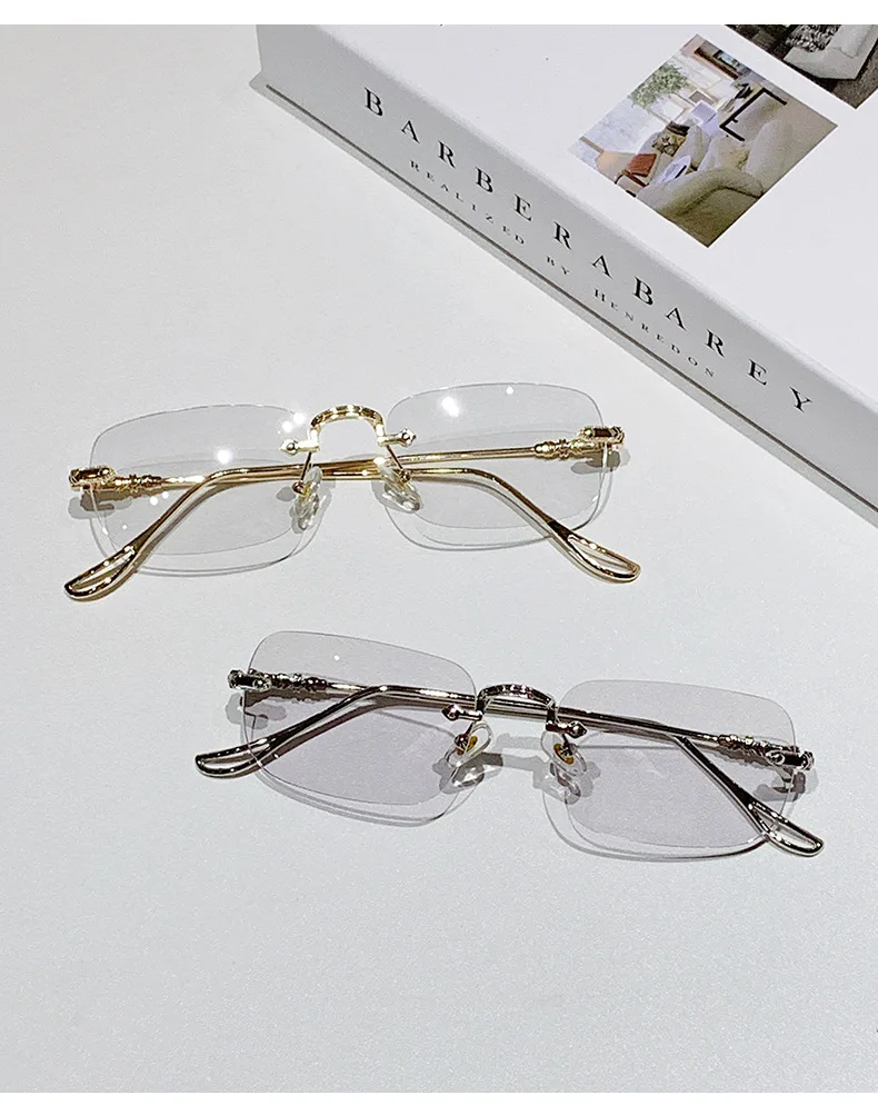 Fotoempfindliche, farbwechselnde Anti-Blaulicht-Brille, rahmenlos und elegant, Stil 2190 – Detail 4