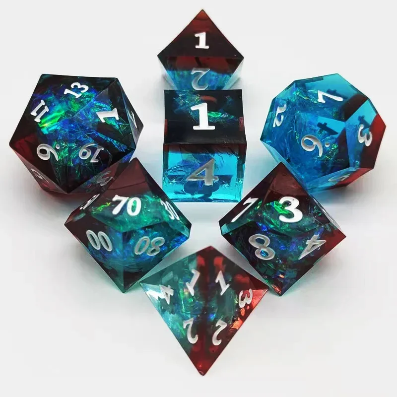New Upscale Resin Transparent Sharp Corner Dice Set D4 D6 D8 D10 D% D12 D20 Polyhedral Dice For Table Games Role Playing Game