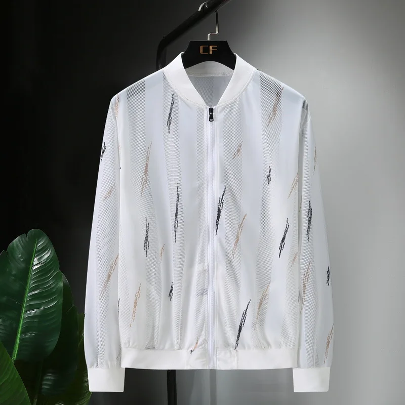 

Summer Mesh Sunscreen Suit Men's Ultra-thin Breathable Oversized Outdoor Fishing Skin Suit Hollowed Out Jacket Outerwear Coats