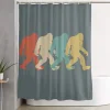 Funny Bigfoot Sasquatch Shower Curtain, Full Moon Starry Sky Bathroom Curtains Set Waterproof Polyester Bathtub Bathroom Decor 2
