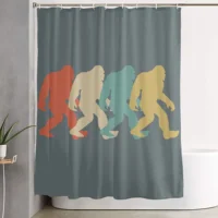 Funny Bigfoot Sasquatch Shower Curtain, Full Moon Starry Sky Bathroom Curtains Set Waterproof Polyester Bathtub Bathroom Decor 2