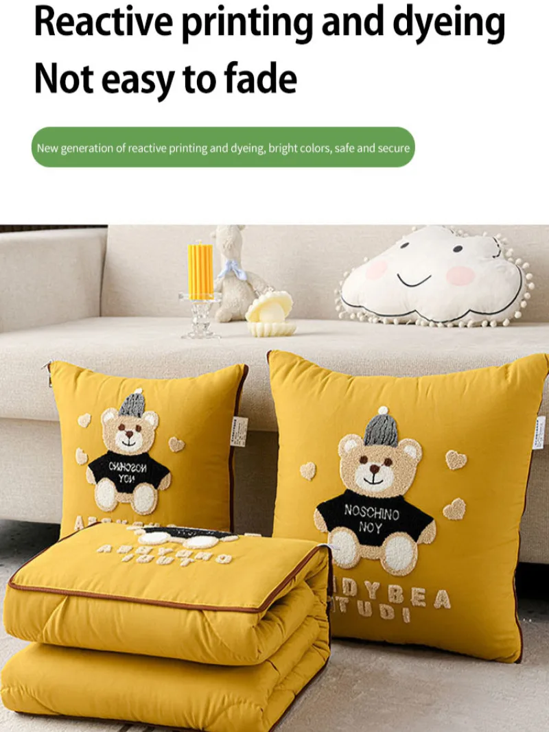 Pillow Quilt Foldable dual-use blanket combo Car Cushion Pillow Nap Blanket Air Conditioning Blanket 3
