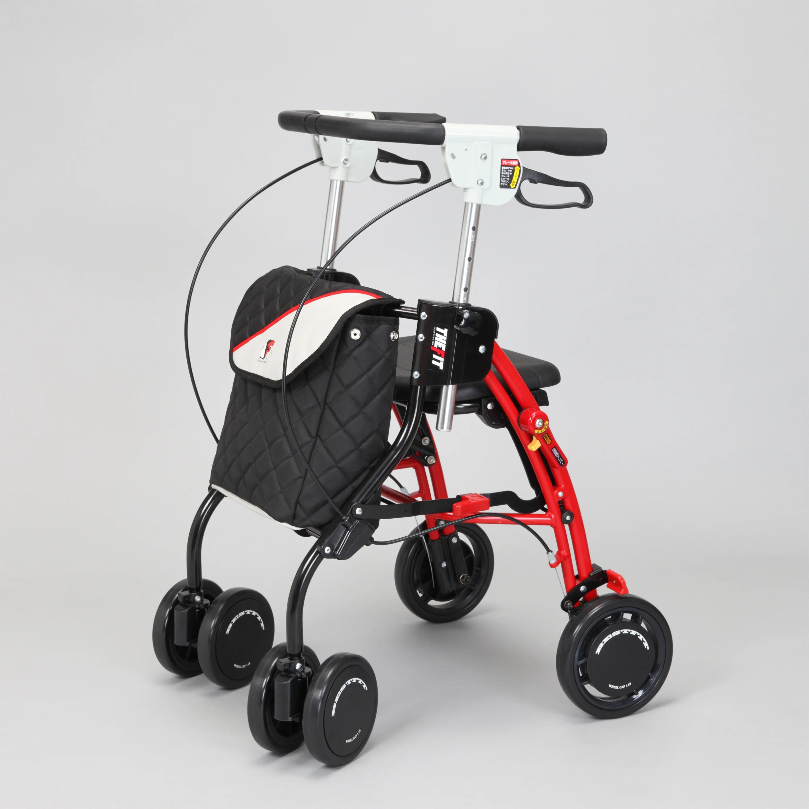 Elderly handcart for commuting lightweight and foldable to assist in driving grocery shopping cart walking stick sit and push