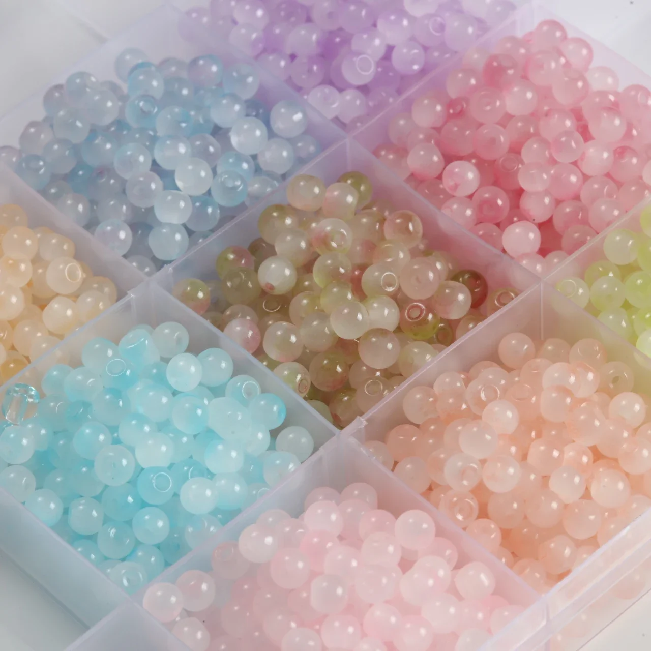 Gradient Blue Pink Purple Glass Beads – 4mm Round