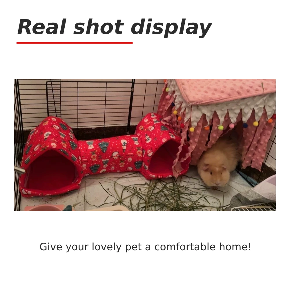 Hamster Hideout Sleeping Hideaway Tube Amusement Resting Guinea Pig Tunnel and Bed for Small Pets Mice Squirrel Ferret Hedgehog