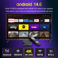 Android TV Box H96 Max RK3518 TV Box Поддержка видео 4K Домашний медиаплеер TV Box 2 ГБ 16 ГБ Голосовой помощник Set Top Box — изображение 2