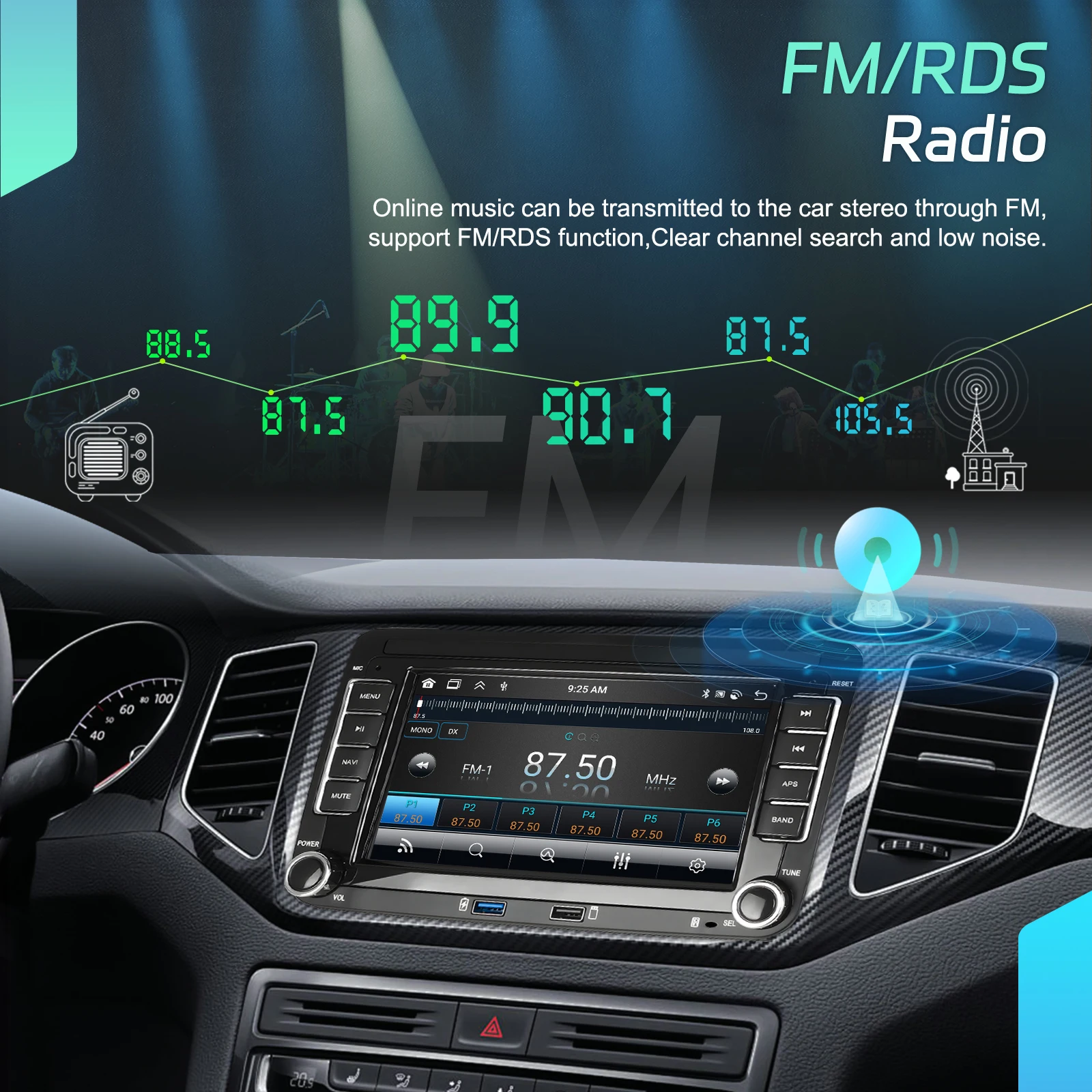 Podofo Autoradio für Seat/Altea ab 2005/2004, kabelloses CarPlay, Android-Headunit, GPS-Navigation, WIFI, FM/RDS, Auto-Player, BT, EQ – Detail 12