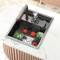 304 Stainless Steel Sink Invisible Small Single Mini Hidden Kitchen 1