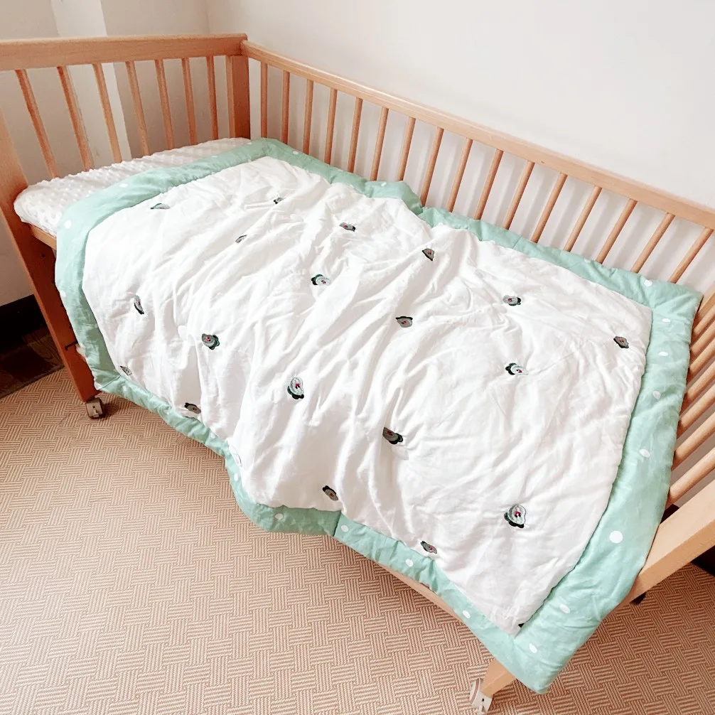 Class a Pure Cotton Embroidered Baby Quilt Newborn Baby Kindergarten Summer Cool Quilt All Year Round Breathable