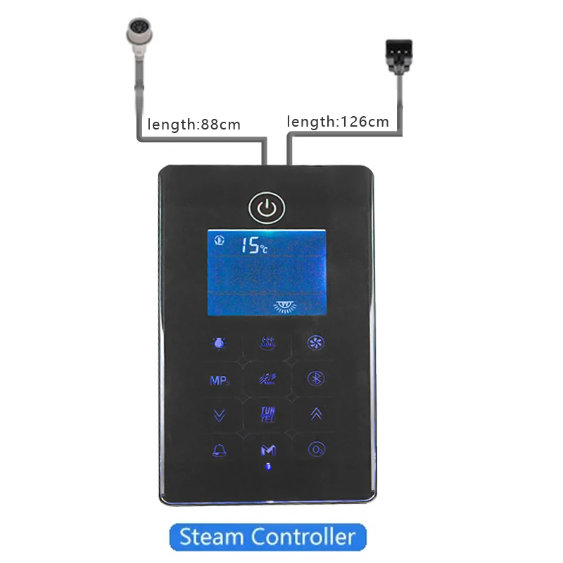 CE Steam Sauna GeneratorControl Panel LCD Screen Display Bluetooth & Shower Radio For Shower Sauna Replacement Waterproof IPX 5 4
