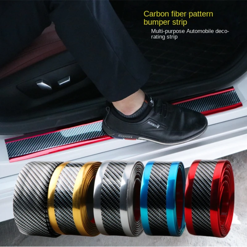 Car Sticker Protection Strip Antiscratch Threshold Carbon Fiber Car