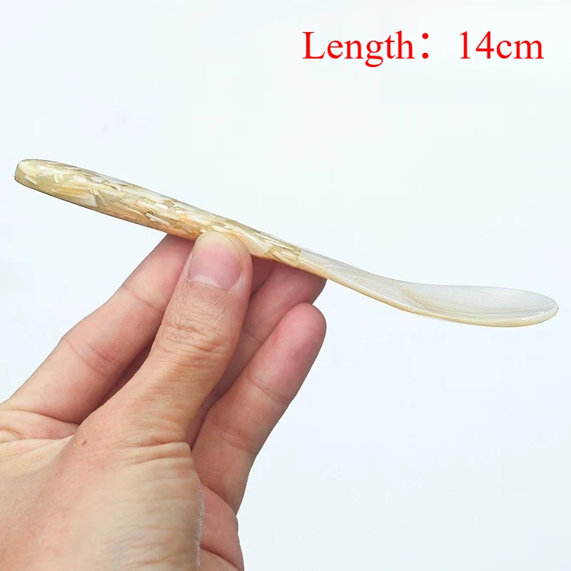 새로운 14cm 조개 스푼 천연 소라 꽃무늬 조개 스푼 샐러드 1개 디저트 커피 특수 식기류 창의적인 가정용 귀여운 스푼