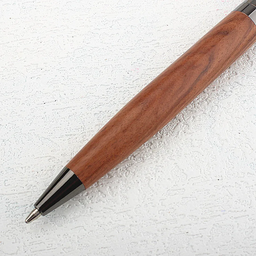 Metal Wood Ballpoint Pen Blue Ink for Office Gift