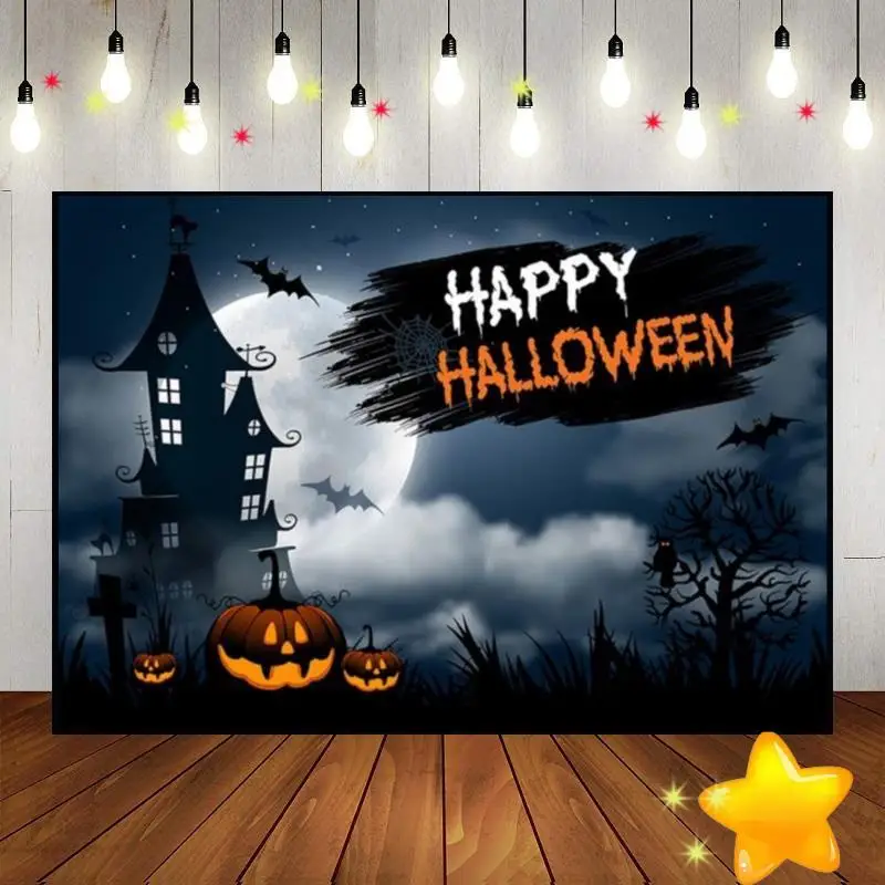 Sfondo Di Halloween Bloodstain Birthday Decoration Goblin Photography Fondali Magic Witches Baby Shower Dense Fog Photo Witch